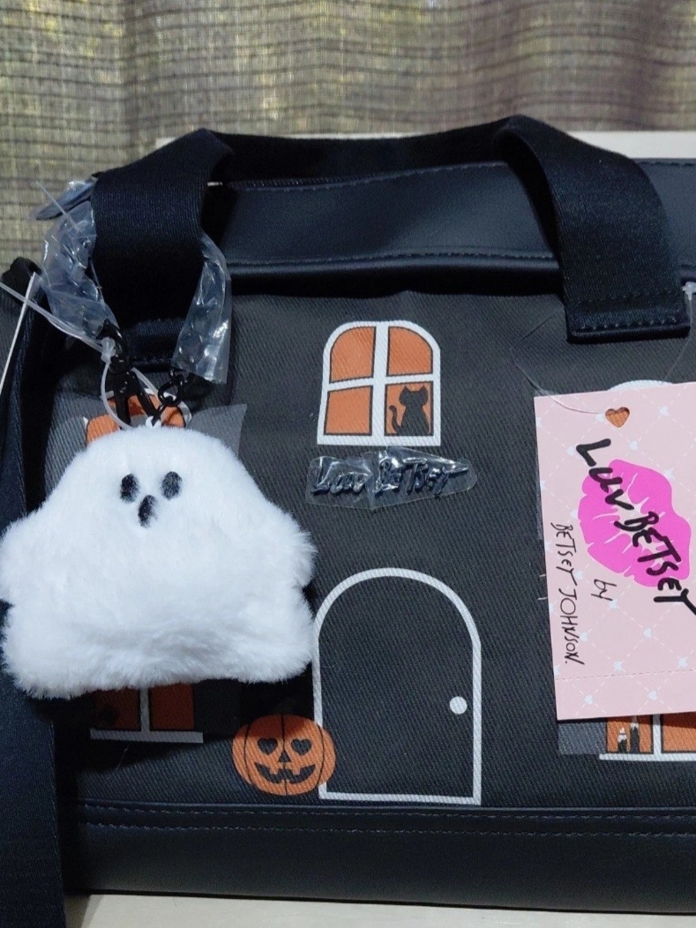 Luv Pets Halloween Ghost Small Pet Carrier - Black & White